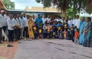 महाराष्ट्र राज्य पत्रकार संघाचे वतीने धांदरफळ खु (माणकेश्वर मळा) शाळेत वृक्षlरोपन व शालेय साहित्याचे वाटप